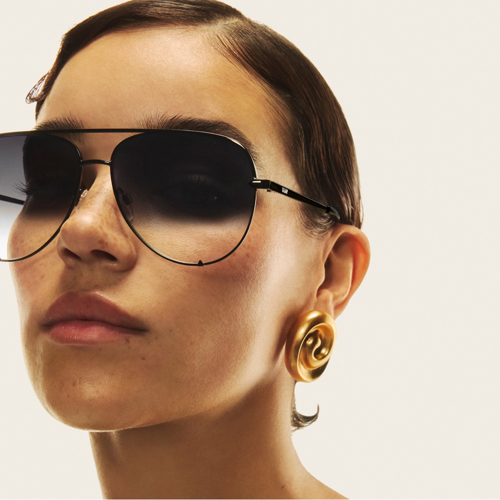 Quay Australia Black Gradient Aviator Sunglasses